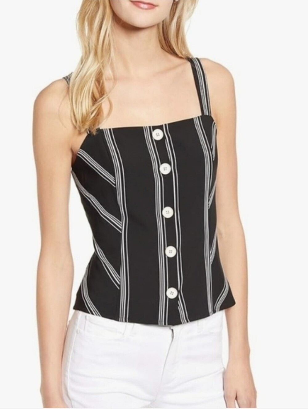 Vince Camuto Sleeveless Button Top